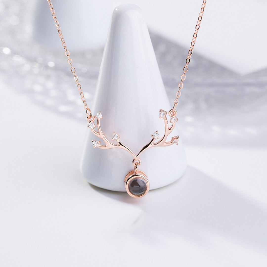 Necklace Antler-shaped Skin-friendly Silver Plated Especial Women Neck Chain for Dating Image 4