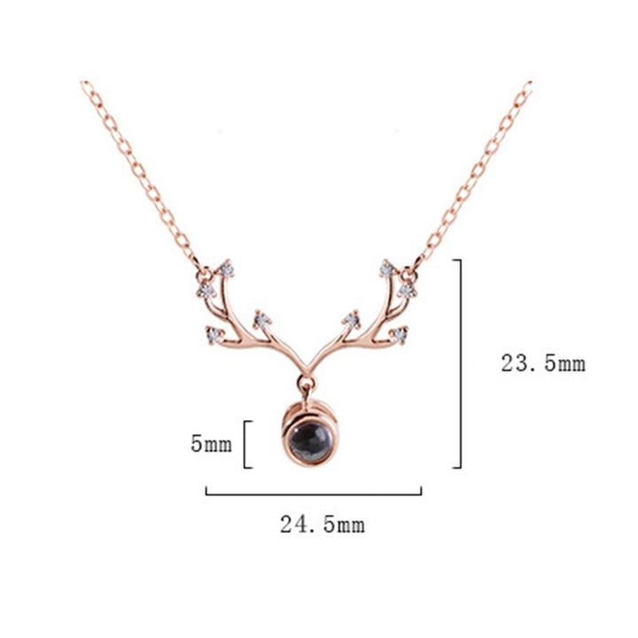 Necklace Antler-shaped Skin-friendly Silver Plated Especial Women Neck Chain for Dating Image 7