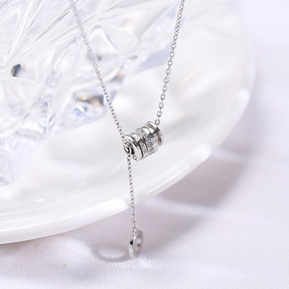 Necklace Cylinder Skin-friendly Silver Plated Especial Neck Pendant for Dating Image 2