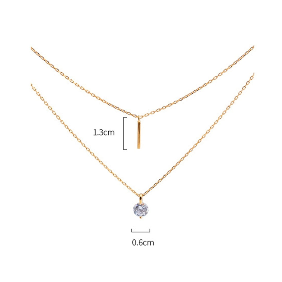 Necklace Dual-layer Wear-resistant Silver Plated Stylish Neck Wear for Banquet Image 4