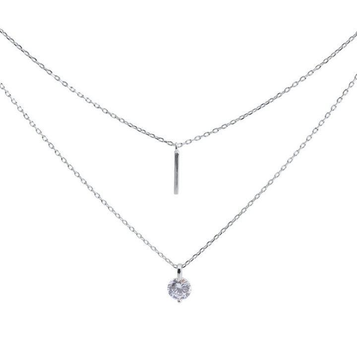 Necklace Dual-layer Wear-resistant Silver Plated Stylish Neck Wear for Banquet Image 11