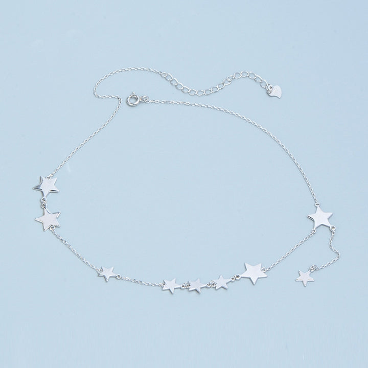 Star Necklace Electroplated Anti-rust Pendant Silver Plated Neck Chain for Daily Life Image 1