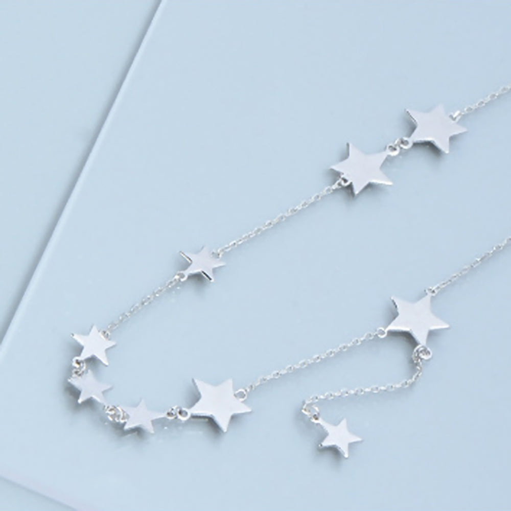 Star Necklace Electroplated Anti-rust Pendant Silver Plated Neck Chain for Daily Life Image 2