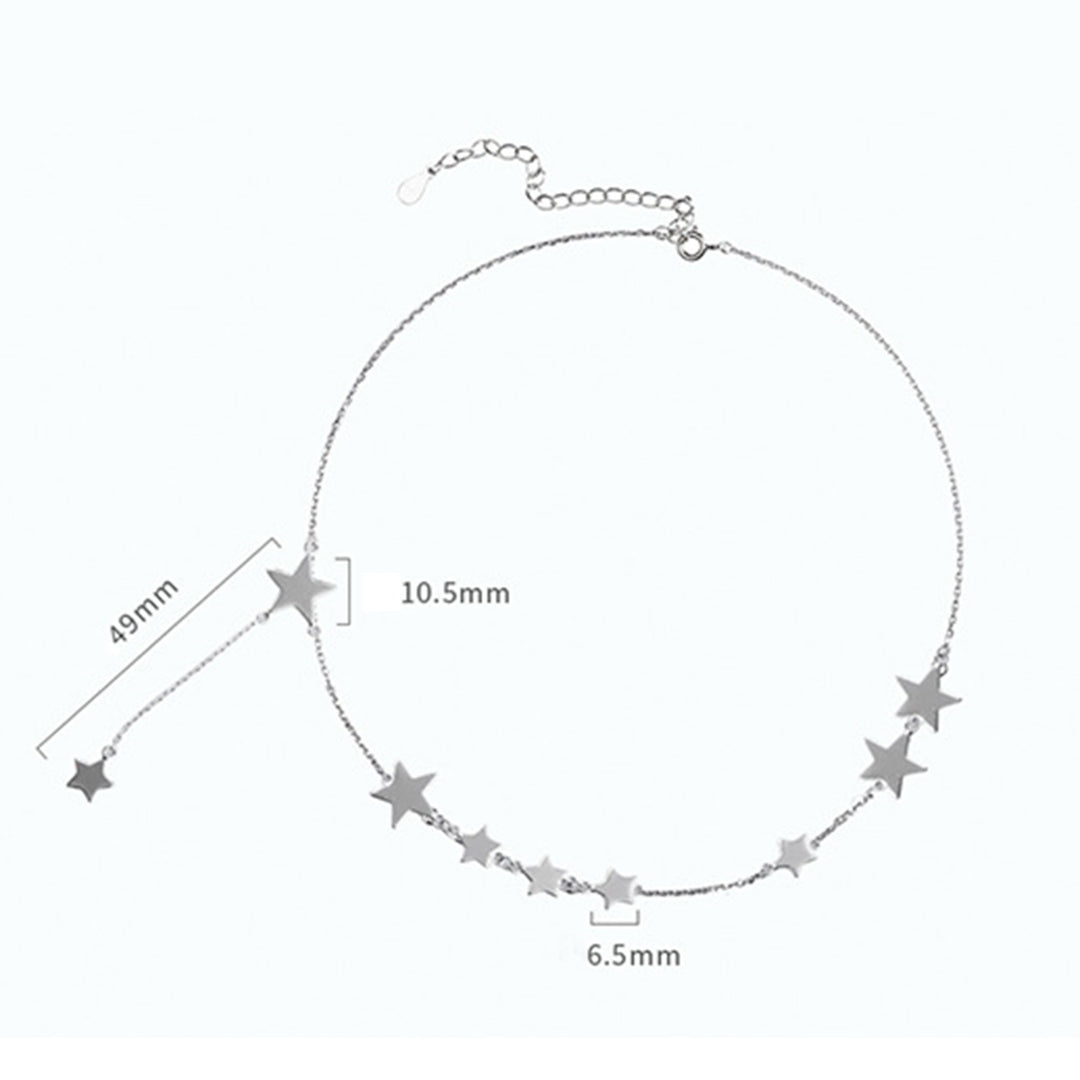 Star Necklace Electroplated Anti-rust Pendant Silver Plated Neck Chain for Daily Life Image 4