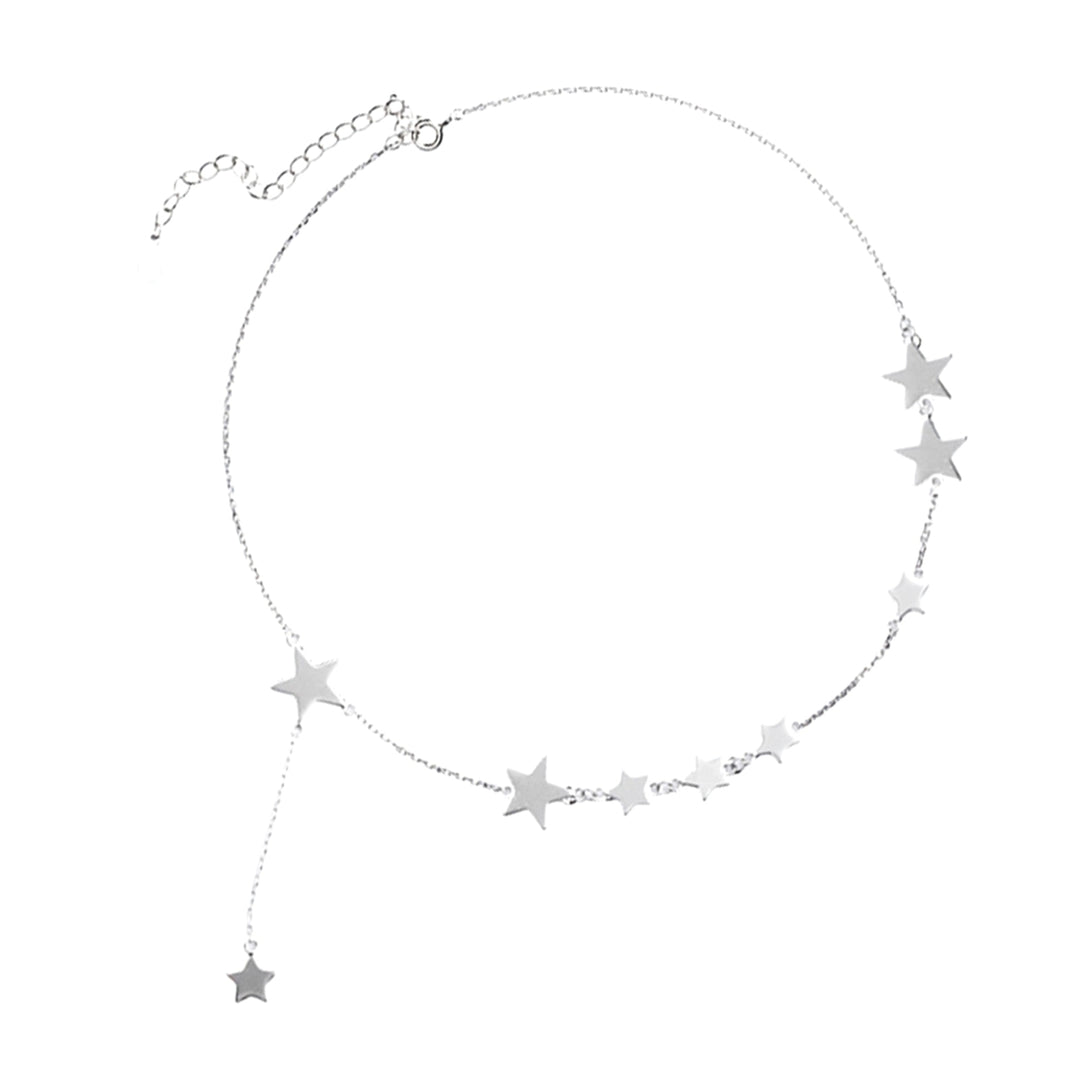 Star Necklace Electroplated Anti-rust Pendant Silver Plated Neck Chain for Daily Life Image 7