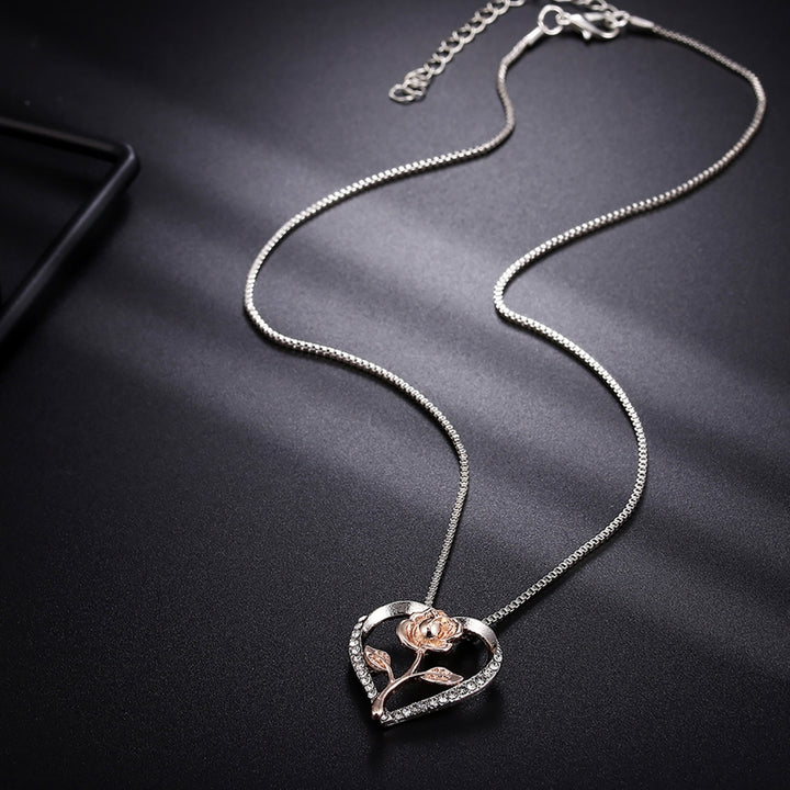 Necklace Rose Flower Shape Rust-proof Alloy Elegant Jewelry Necklace Supplies for Women Image 4