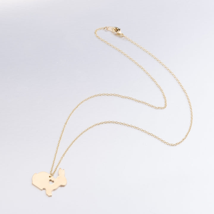 Simple Bunny Pendant Engraved Heart Clavicle Chain Clavicle Necklace for Easter Image 3