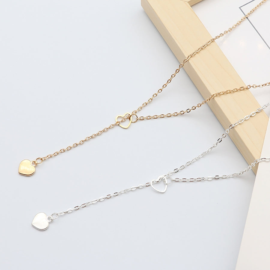 Fashion Heart Simple Hollow Thin Chain Clavicle Necklace Jewelry Accessory for Valentine Day Image 1