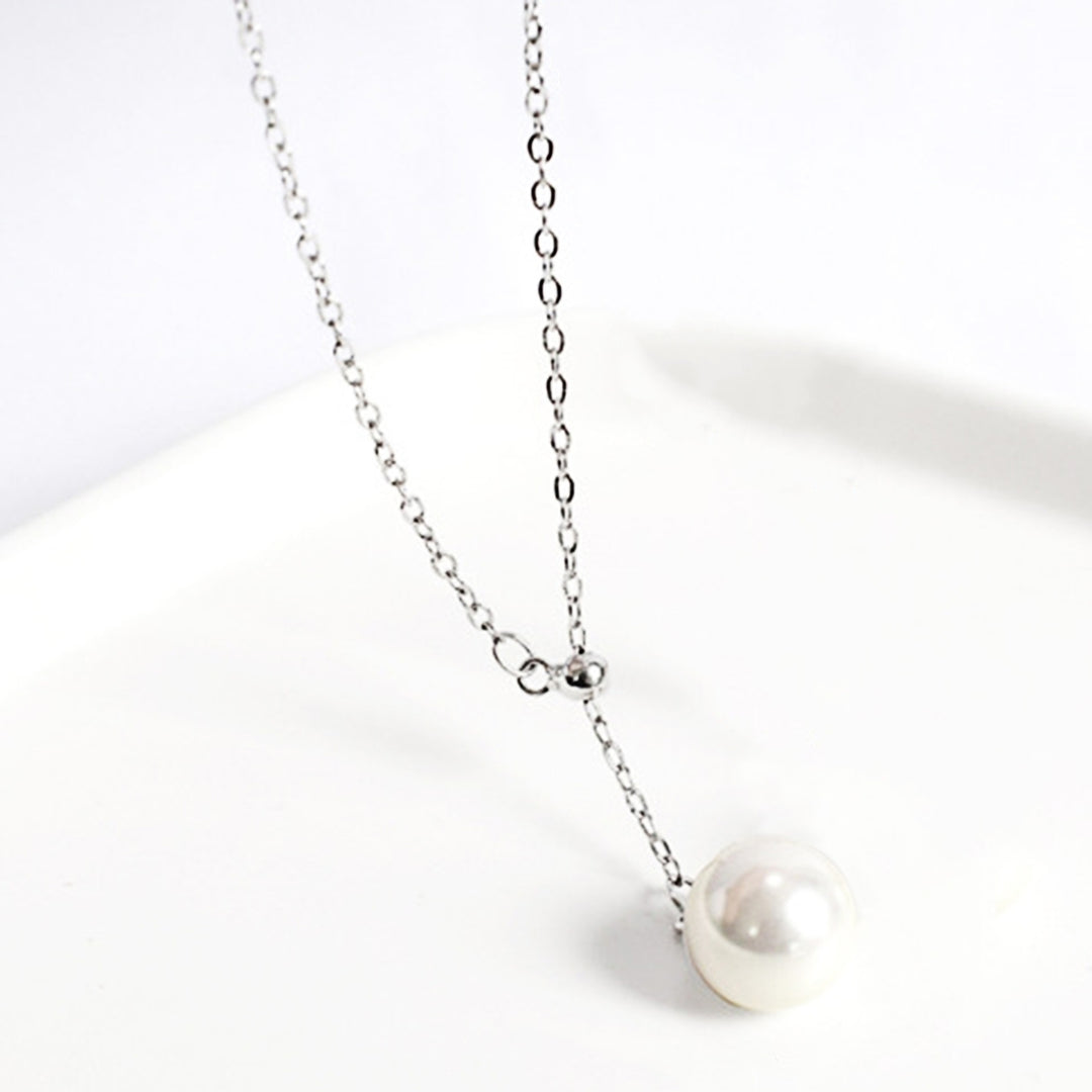 Fashion Simple Faux Pearl Thin Adjustable Chain Clavicle Necklace Jewelry Accessory for Valentine Day Image 7