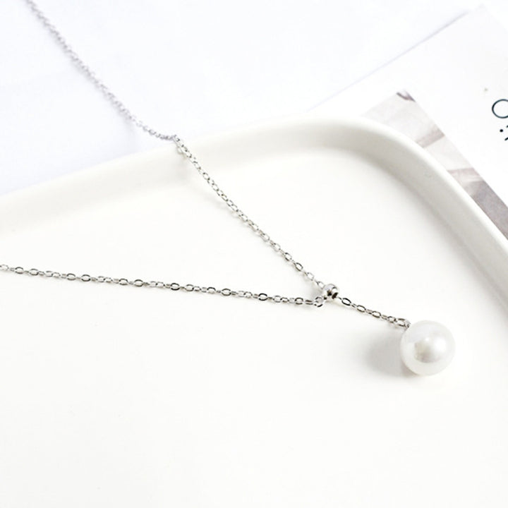 Fashion Simple Faux Pearl Thin Adjustable Chain Clavicle Necklace Jewelry Accessory for Valentine Day Image 8