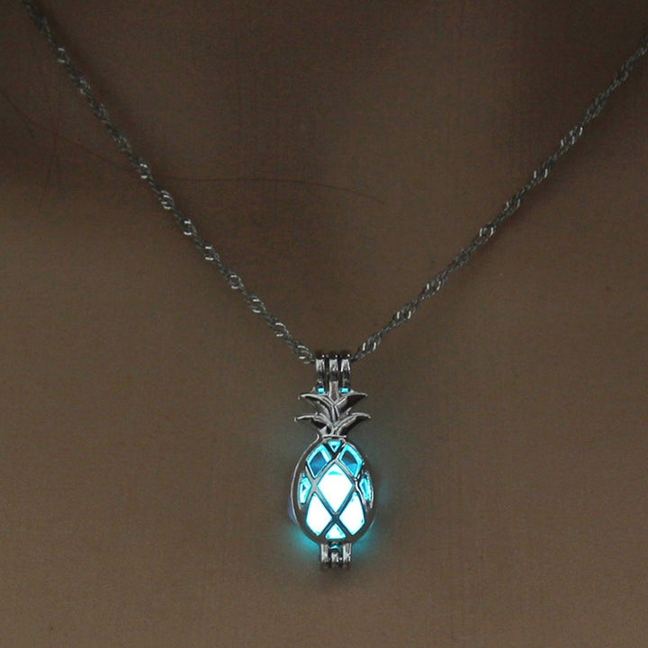 Pineapple Pendant Simple Glowing Hollow Women Clavicle Necklace Jewelry Accessory for Anniversary Image 7