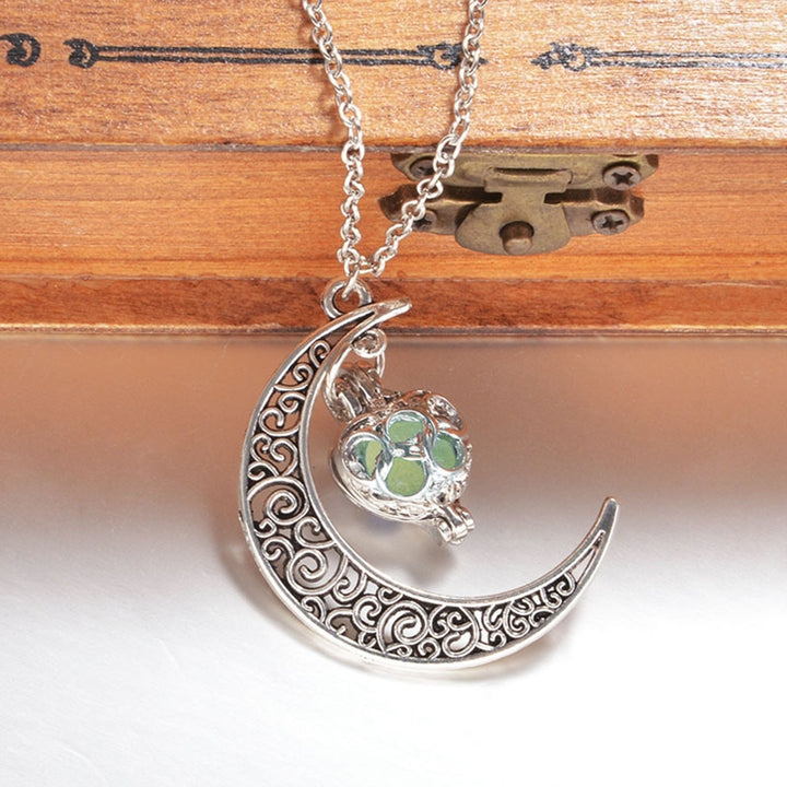 Unisex Pendant Necklace Glow at the Dark Luminous Crescent Necklace Choker Jewelry for Gift Image 6