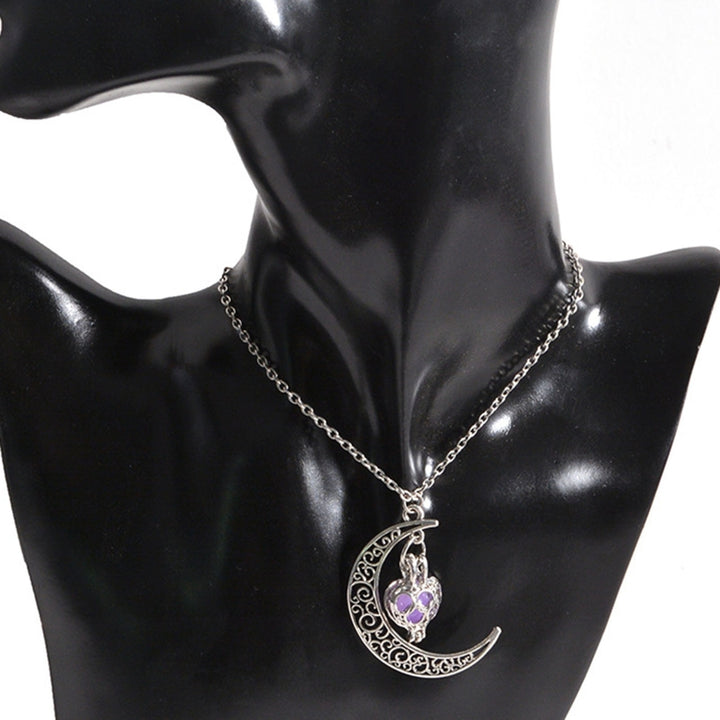 Unisex Pendant Necklace Glow at the Dark Luminous Crescent Necklace Choker Jewelry for Gift Image 9