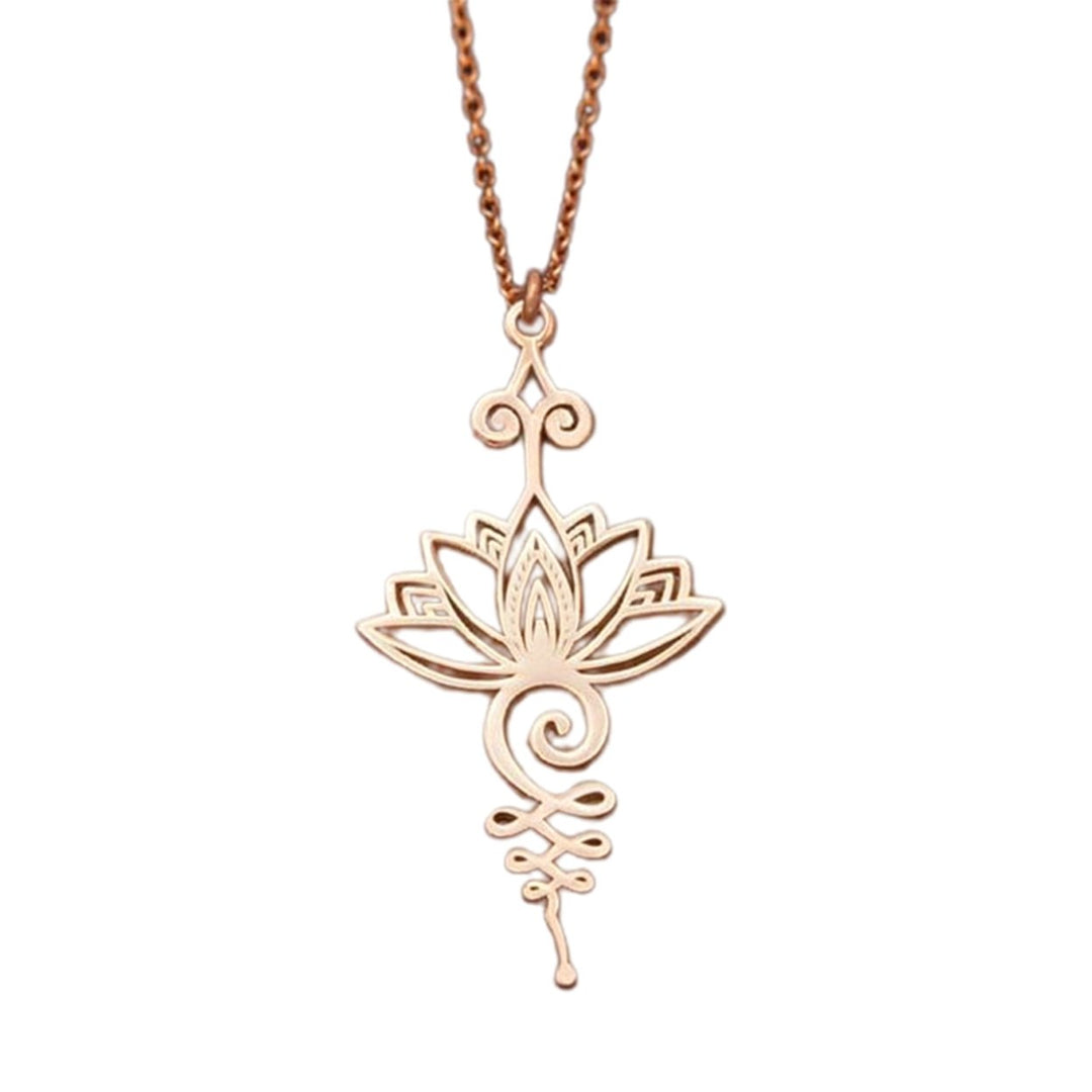 Necklace Classical Elegant Metal Han Culture Lotus Geometrical Alloy Pendant Necklace for Girl Image 10