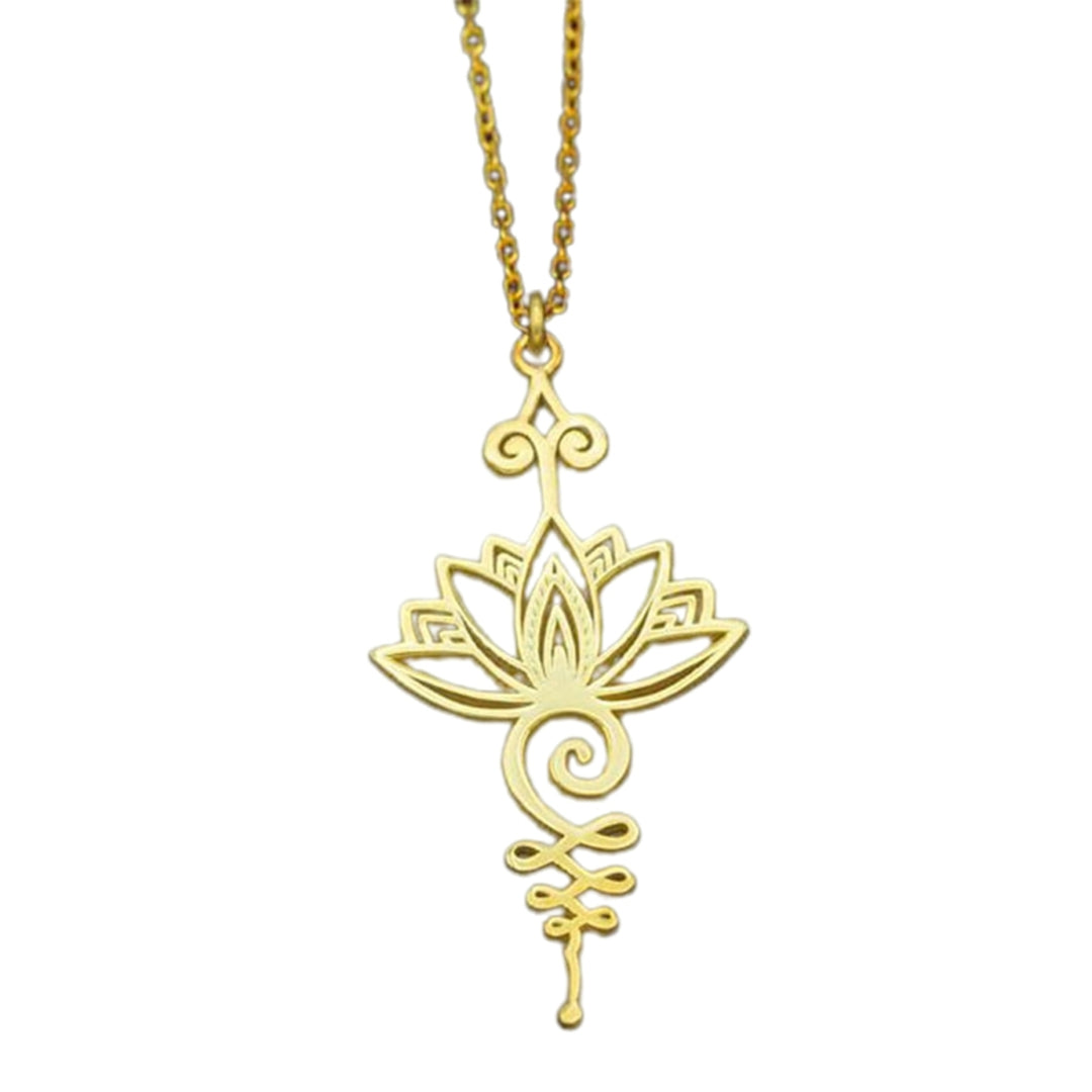 Necklace Classical Elegant Metal Han Culture Lotus Geometrical Alloy Pendant Necklace for Girl Image 11