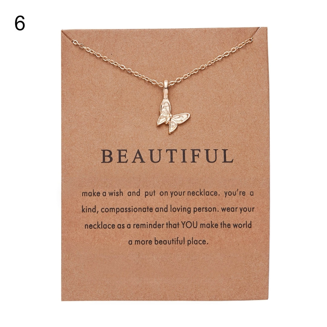 Women Pendant Alloy with Card Creative Mini Wing Shape Collarbone Chain Small Gift Image 7