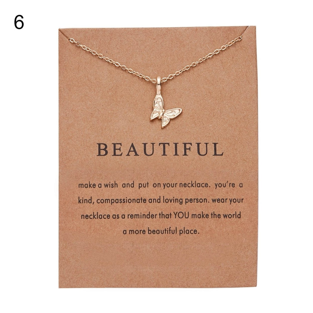 Women Pendant Alloy with Card Creative Mini Wing Shape Collarbone Chain Small Gift Image 1