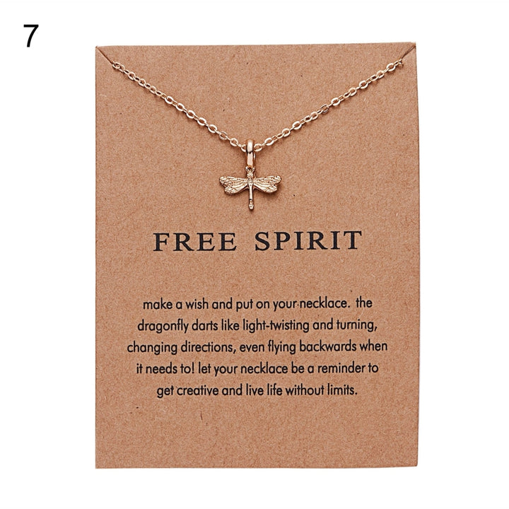 Women Pendant Alloy with Card Creative Mini Wing Shape Collarbone Chain Small Gift Image 8