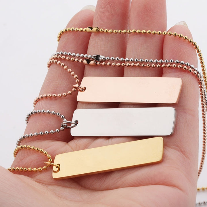 Stainless Steel Pendent Necklace Thin Geometrical Round Bead Neck Chain Fashion Jewelry Image 1