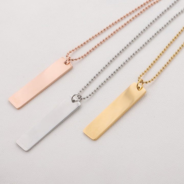 Stainless Steel Pendent Necklace Thin Geometrical Round Bead Neck Chain Fashion Jewelry Image 3