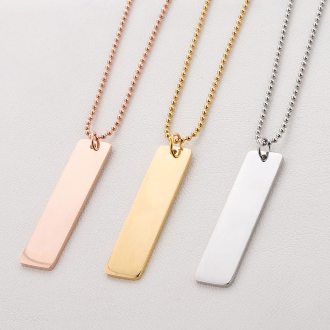 Stainless Steel Pendent Necklace Thin Geometrical Round Bead Neck Chain Fashion Jewelry Image 4