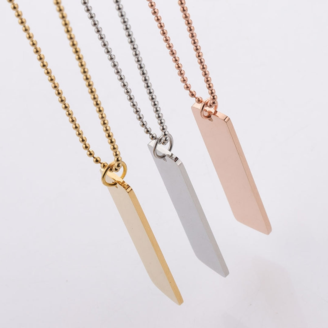 Stainless Steel Pendent Necklace Thin Geometrical Round Bead Neck Chain Fashion Jewelry Image 7