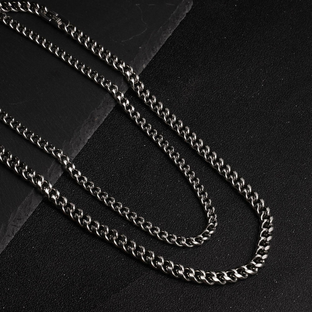 Chain Thick Long Necklace Titanium Steel Punk Wide Chain Necklace Jewelry Accessory Image 1