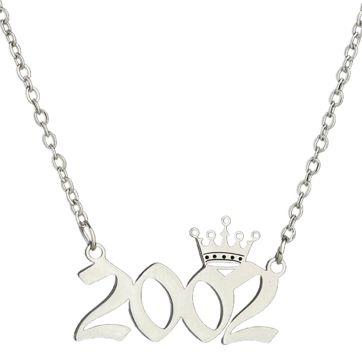 Number Pendant Year Necklace Crown Stainless Steel Exquisite Chain Women Necklace Birthday Gift Image 6