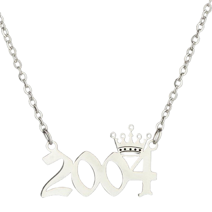 Number Pendant Year Necklace Crown Stainless Steel Exquisite Chain Women Necklace Birthday Gift Image 8