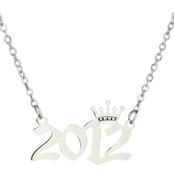 Number Pendant Year Necklace Crown Stainless Steel Exquisite Chain Women Necklace Birthday Gift Image 10