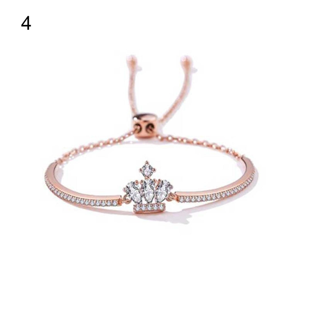 SILVERHOO Women Necklace Crown Cubic Zirconia Jewelry Exquisite All Match Ear Studs Bracelet Bangle Girls Gift Image 4