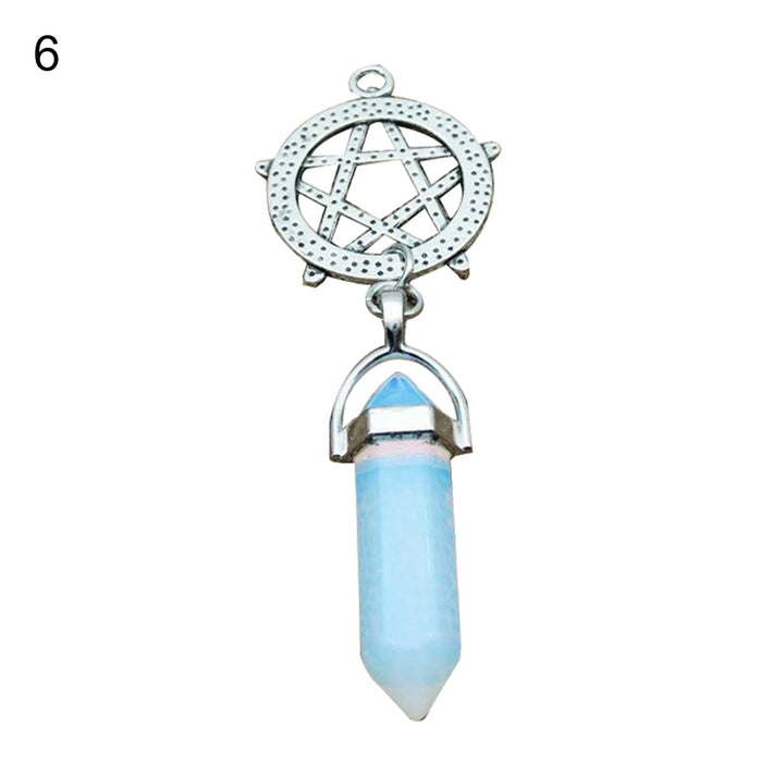 Exquisite Necklace Portable Stone Women Hexagonal Pendant Neck Chain for Daily Wear Image 7