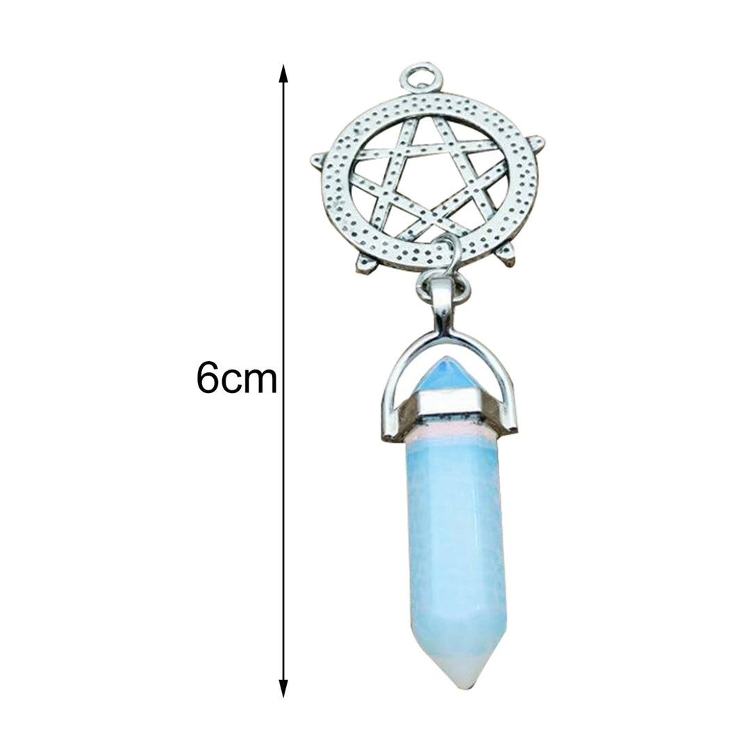 Exquisite Necklace Portable Stone Women Hexagonal Pendant Neck Chain for Daily Wear Image 12