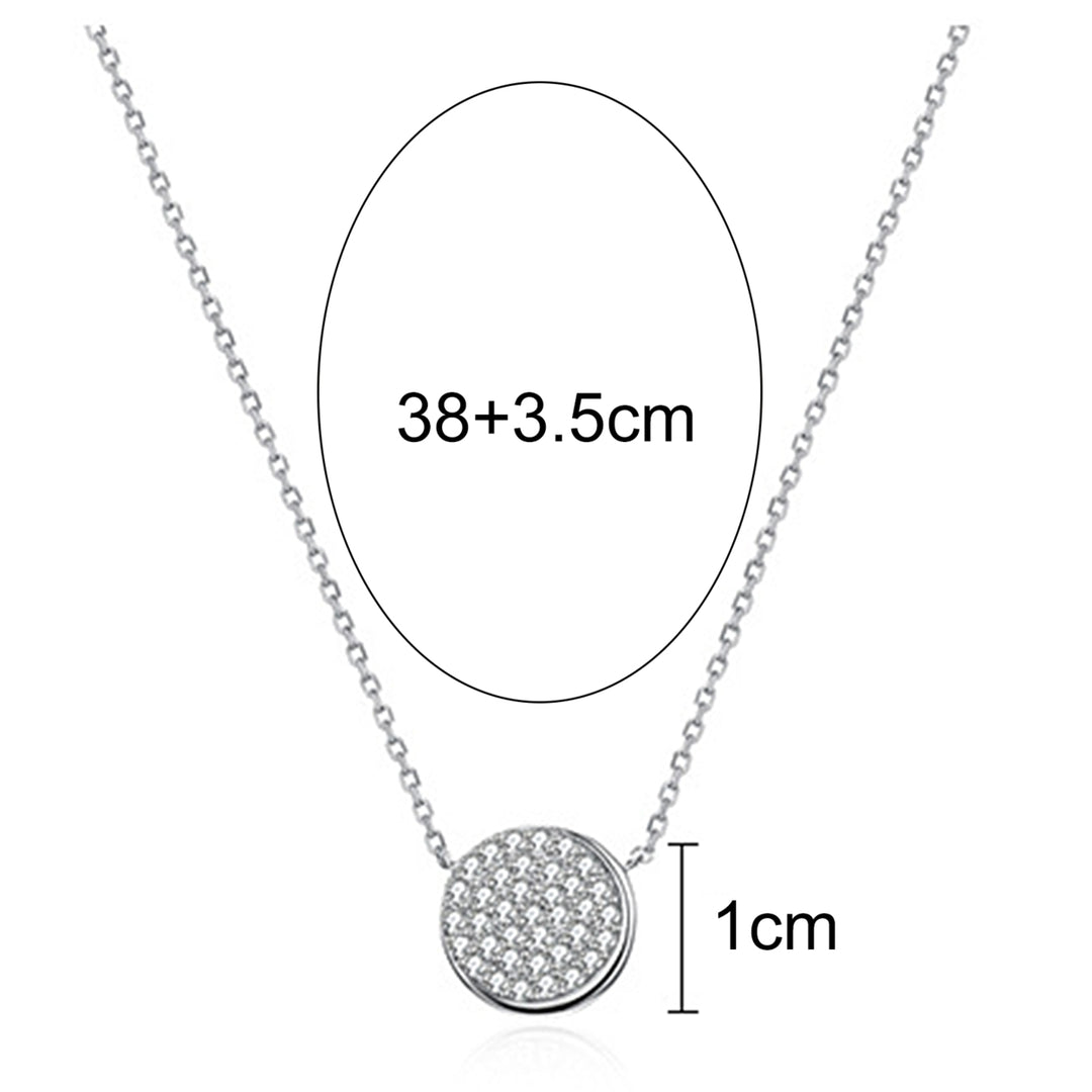 SILVERHOO 925 Silver Collarbone Chain All-match Shiny Round Cubic Zirconia Pendant Necklace for Party Image 4