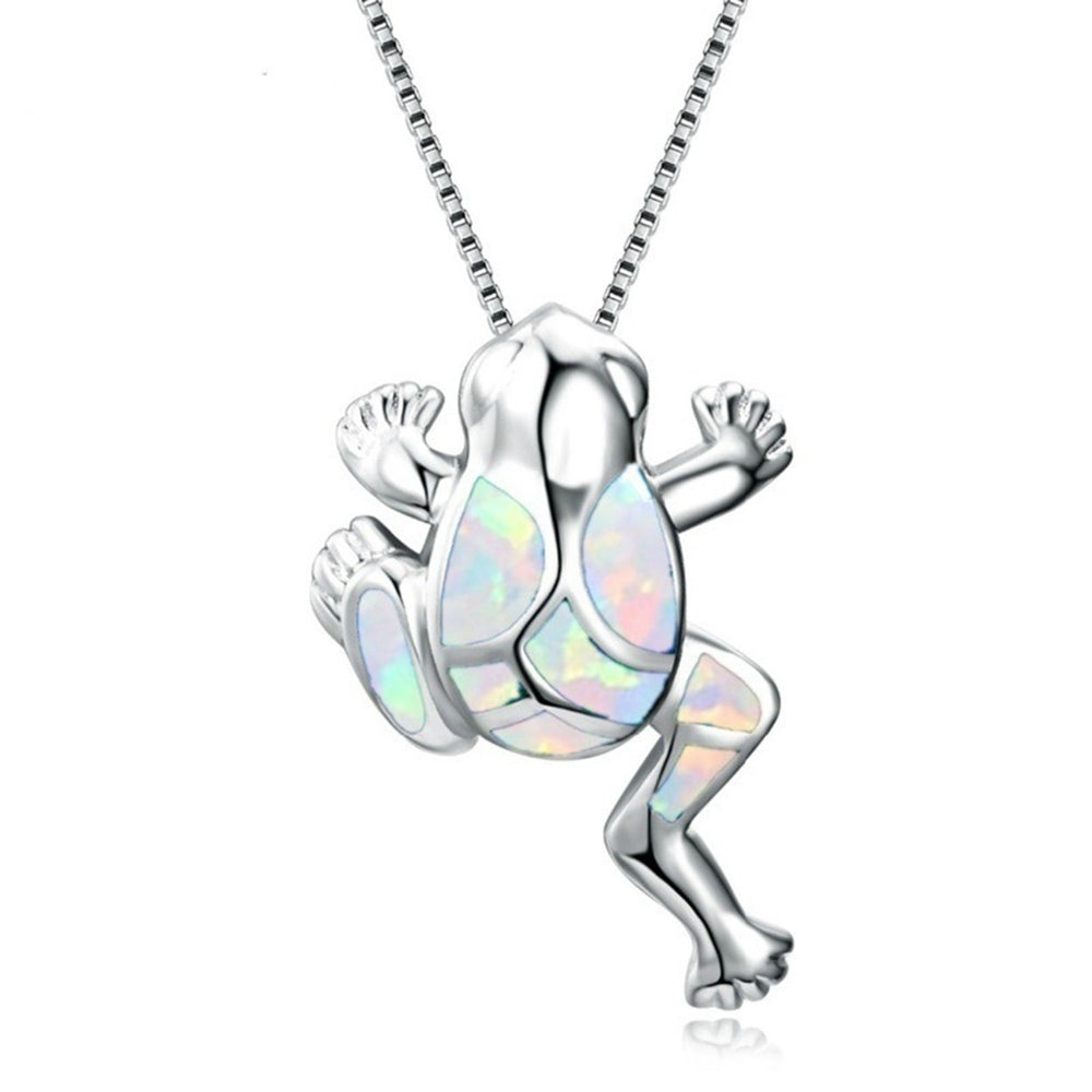 Women Necklace Frog Faux Gem Jewelry Lightweight All Match Long Lasting Pendant Necklace for Party Image 2