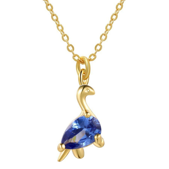 Clavicle Chain Dinosaur Pendant Cubic Zirconia Jewelry Electroplating Long Lasting Pendant Necklace for Daily Wear Image 8