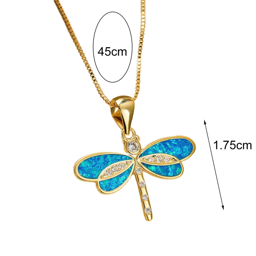 Dragonfly Necklace Wear-resistant Anti-rust Alloy Exquisite Dragonfly Animal Necklace for Women Image 4