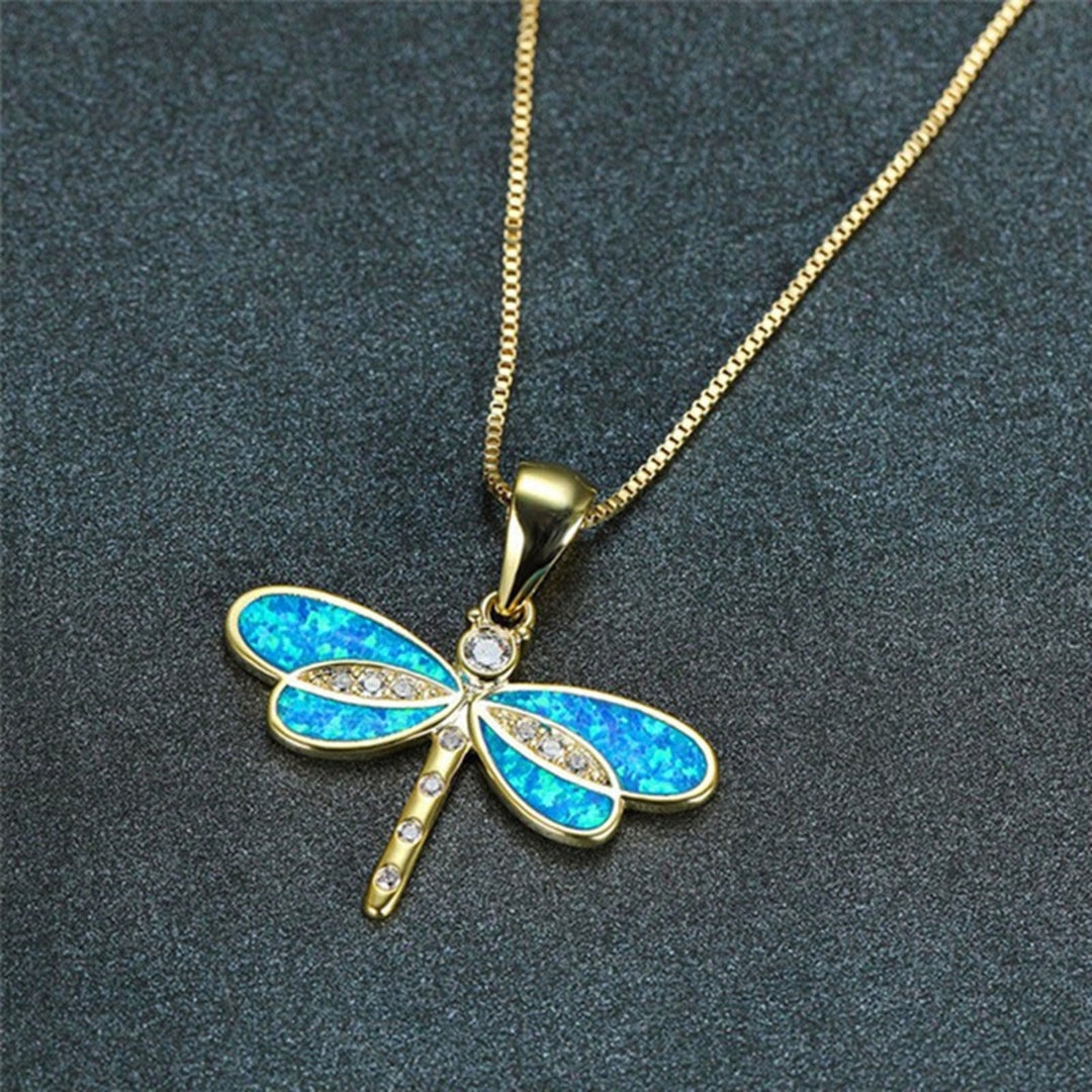 Dragonfly Necklace Wear-resistant Anti-rust Alloy Exquisite Dragonfly Animal Necklace for Women Image 6