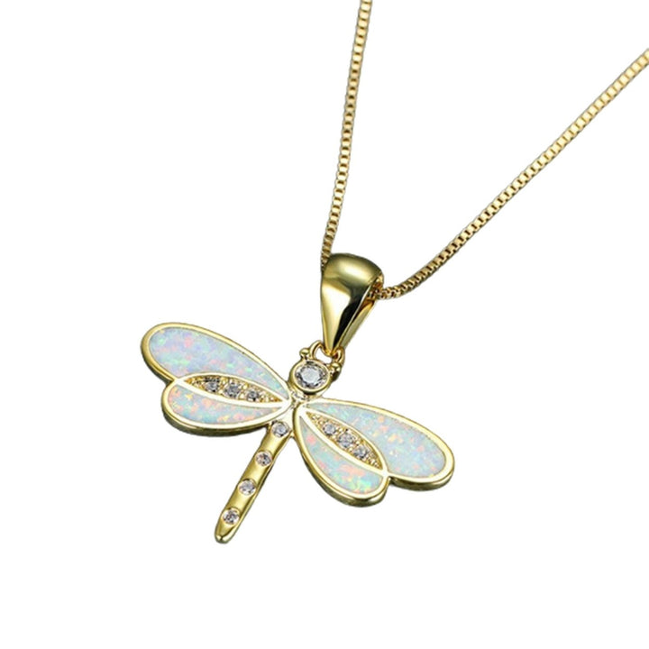 Dragonfly Necklace Wear-resistant Anti-rust Alloy Exquisite Dragonfly Animal Necklace for Women Image 1