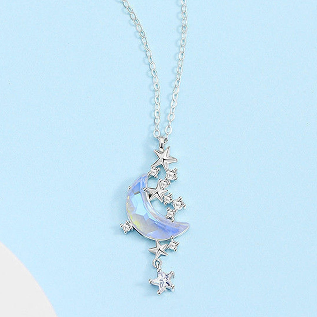 Women Necklace Moon Stars Rhinestones Jewelry Simple Delicate Pendant Necklace Jewelry Gifts Image 7