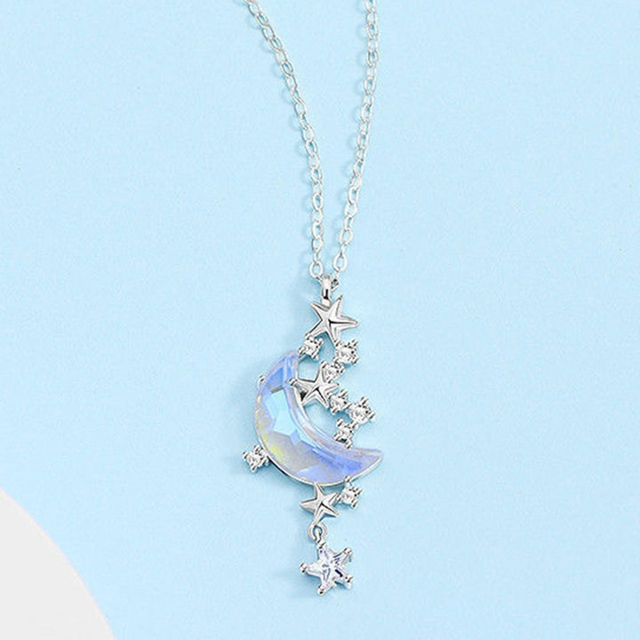 Women Necklace Moon Stars Rhinestones Jewelry Simple Delicate Pendant Necklace Jewelry Gifts Image 7