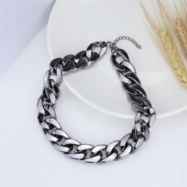 Hip Hop Adjustable Choker Necklace Alloy Exaggerated Thick Chain Women Necklace Jewelry Accessory Image 3