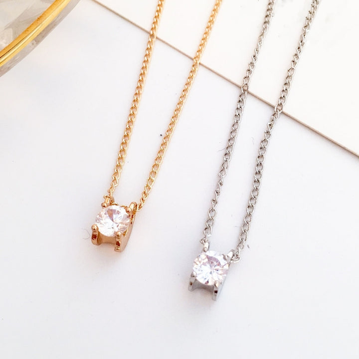 Luxury Charming Women Necklace Alloy Shiny Cubic Zirconia Pendant Necklace Jewelry Accessories Image 4