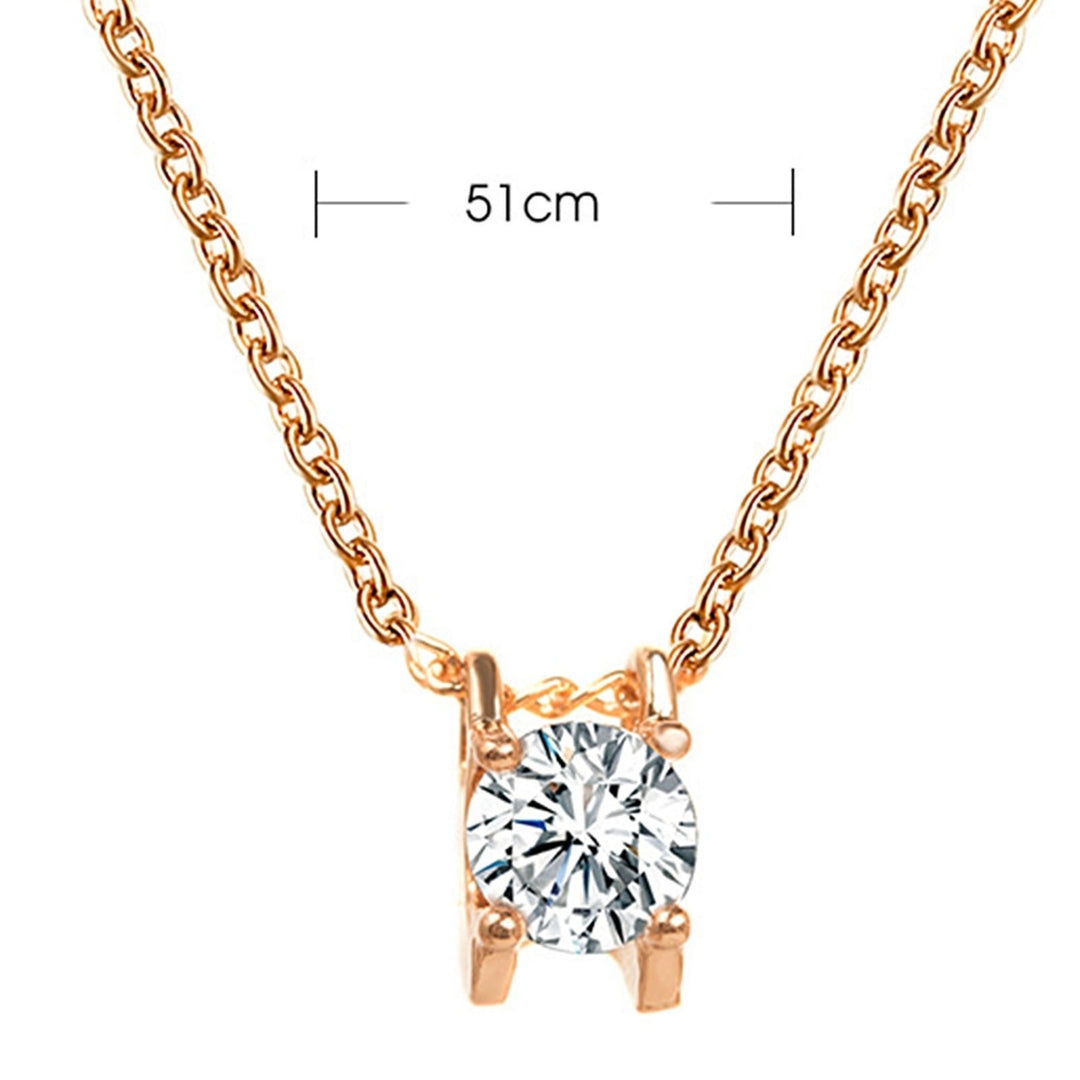 Luxury Charming Women Necklace Alloy Shiny Cubic Zirconia Pendant Necklace Jewelry Accessories Image 7