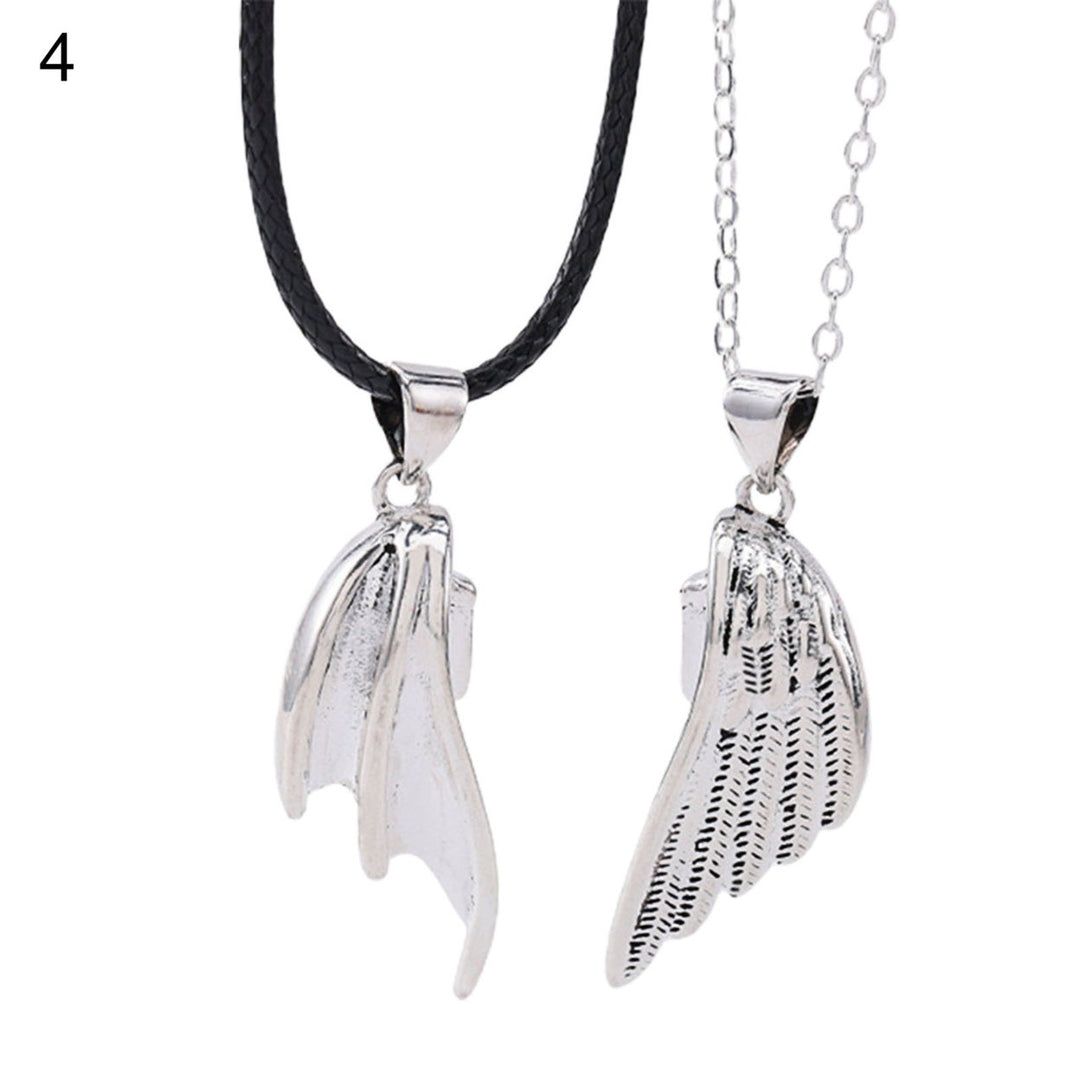 1 Pair Matching Necklace Magnetic Angel Wing Creative All Match Couple Pendants for Gift Image 1