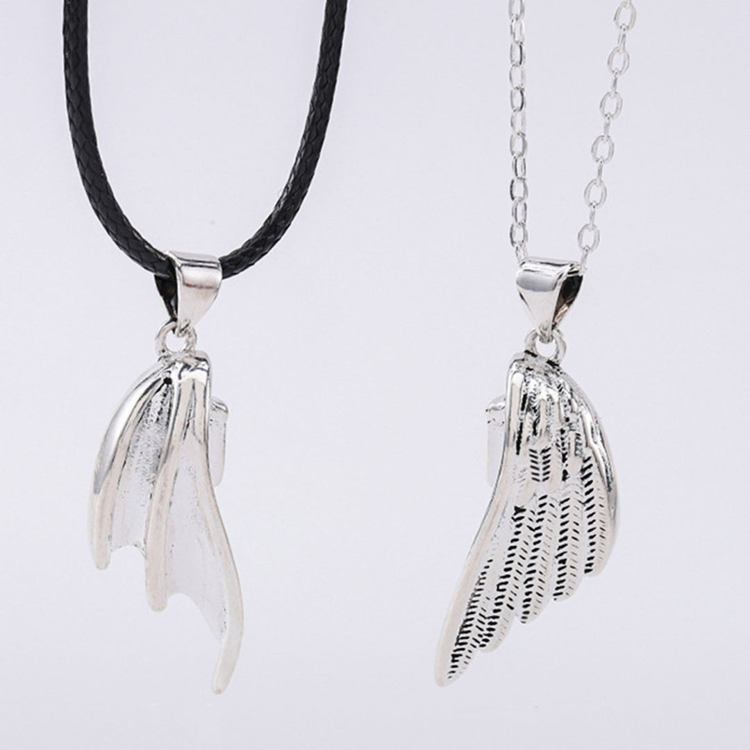 1 Pair Matching Necklace Magnetic Angel Wing Creative All Match Couple Pendants for Gift Image 10