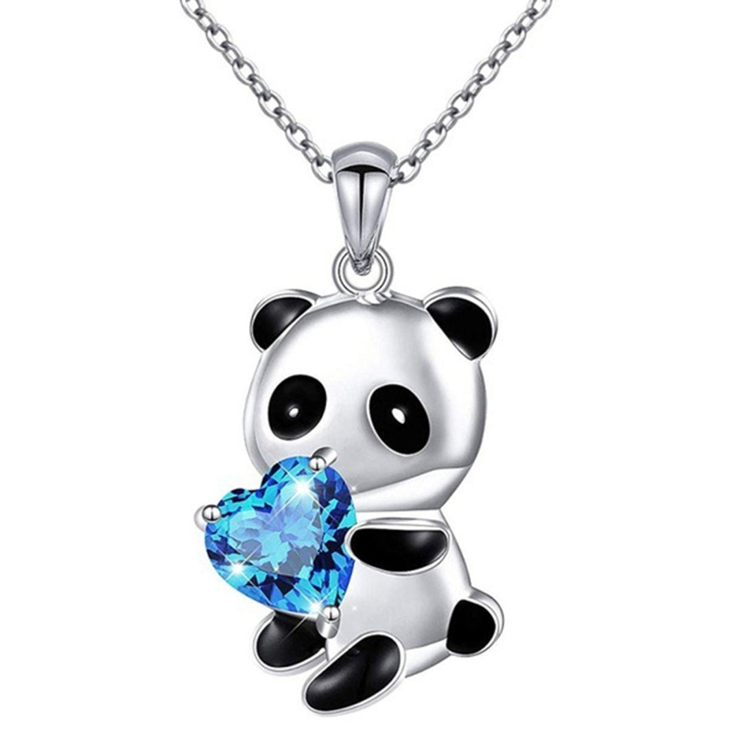 Pendant Necklace Panda Embrace Heart Exquisite Jewelry Cartoon Animal Necklace for Daily Wear Image 4