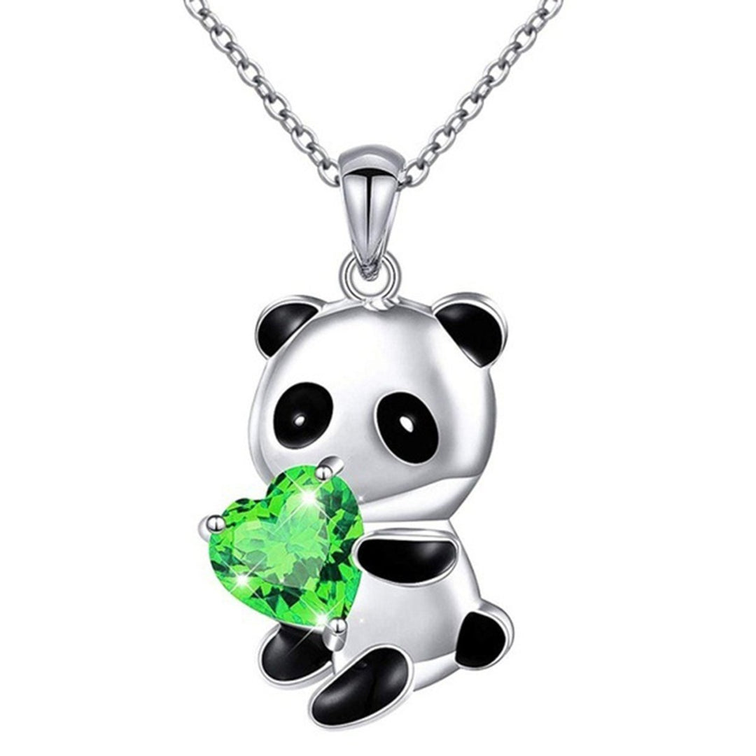 Pendant Necklace Panda Embrace Heart Exquisite Jewelry Cartoon Animal Necklace for Daily Wear Image 6