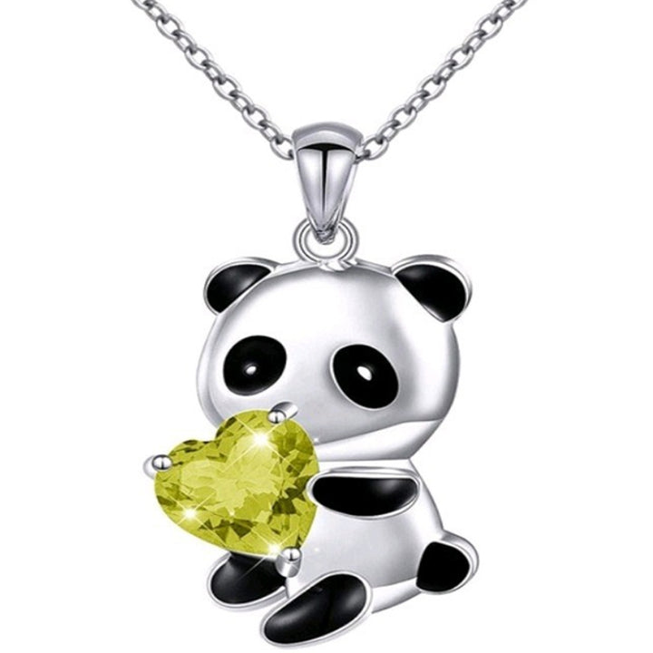 Pendant Necklace Panda Embrace Heart Exquisite Jewelry Cartoon Animal Necklace for Daily Wear Image 8