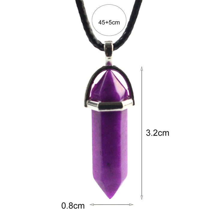 Black Rope Adjustable Exquisite Women Necklace Natural Hexagonal Stone Wire Wrapped Pendant Necklace Jewelry Accessories Image 12